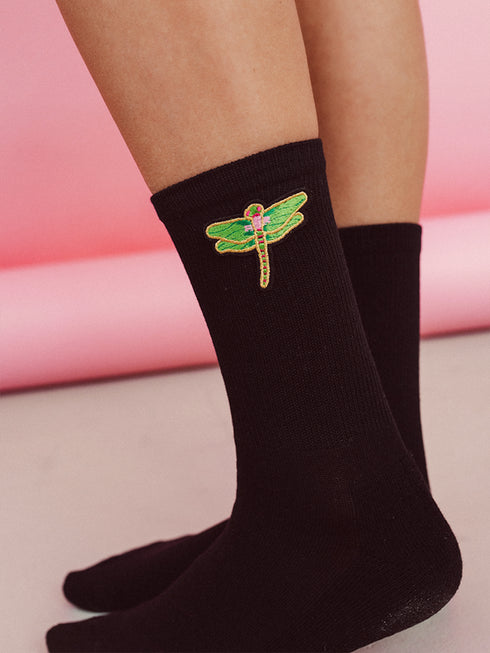 Socks Libelle Green Sportive - Black
